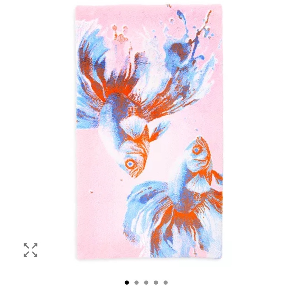 Abyss Bath Rug, 27" x 47" Pink fish Print Pink